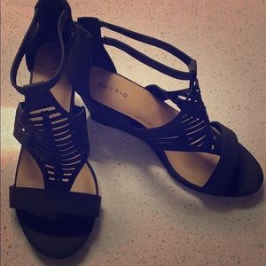 Wedge strap heels